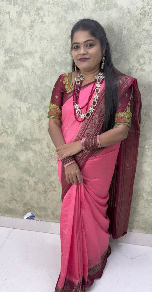 WARM SILK SAREE(VAIRA OOSI PATTERN )