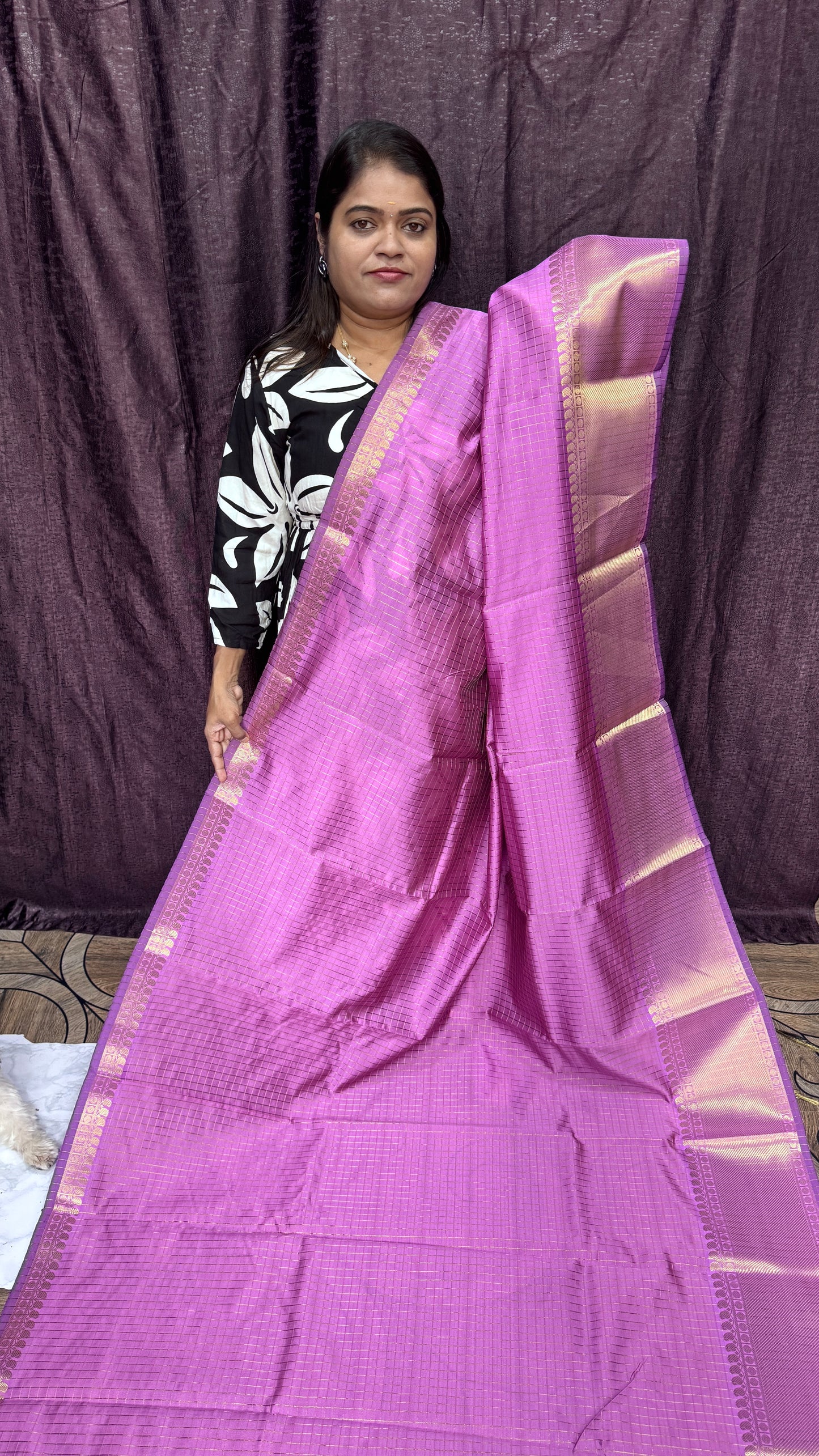 Banarasi Soft silk saree ( Pinkish Purple ) #d648d7