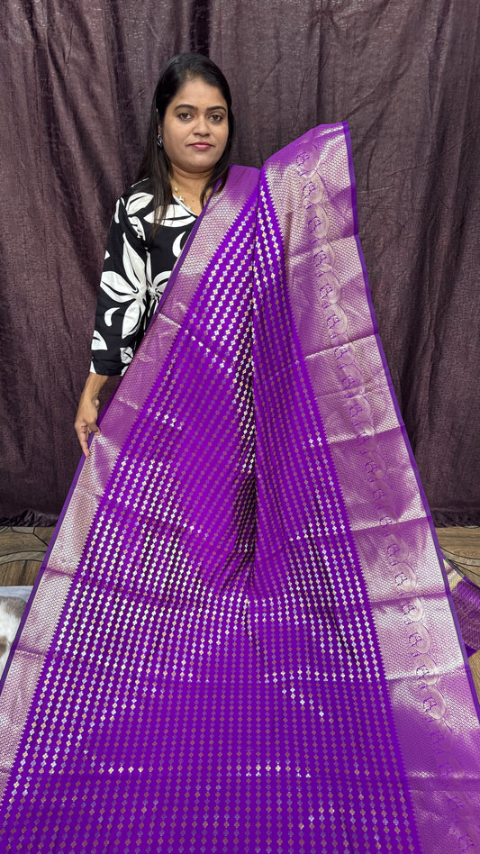 Kattan silk saree ( Neon Purple)