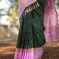 KANCHI SILK SAREE ( botle grrn )