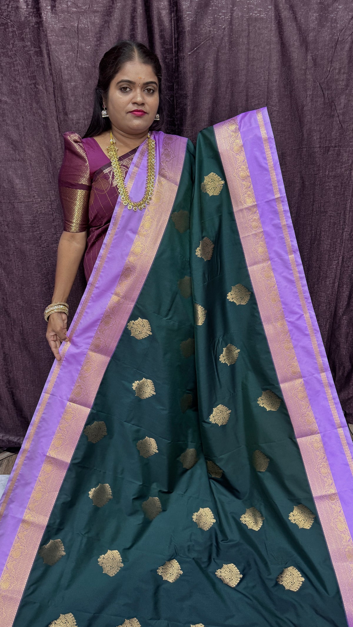 KANCHI SILK SAREE ( Palm green )