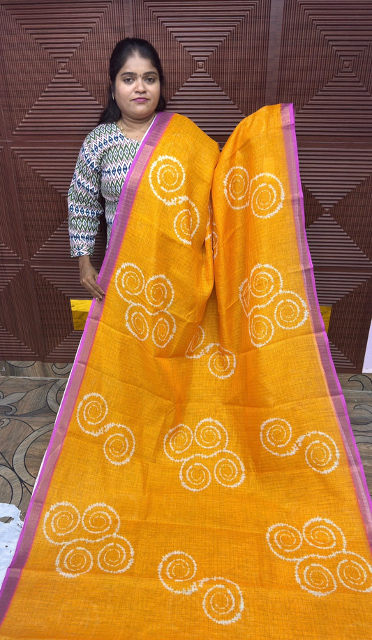 LINEN COTTON SAREE (y)