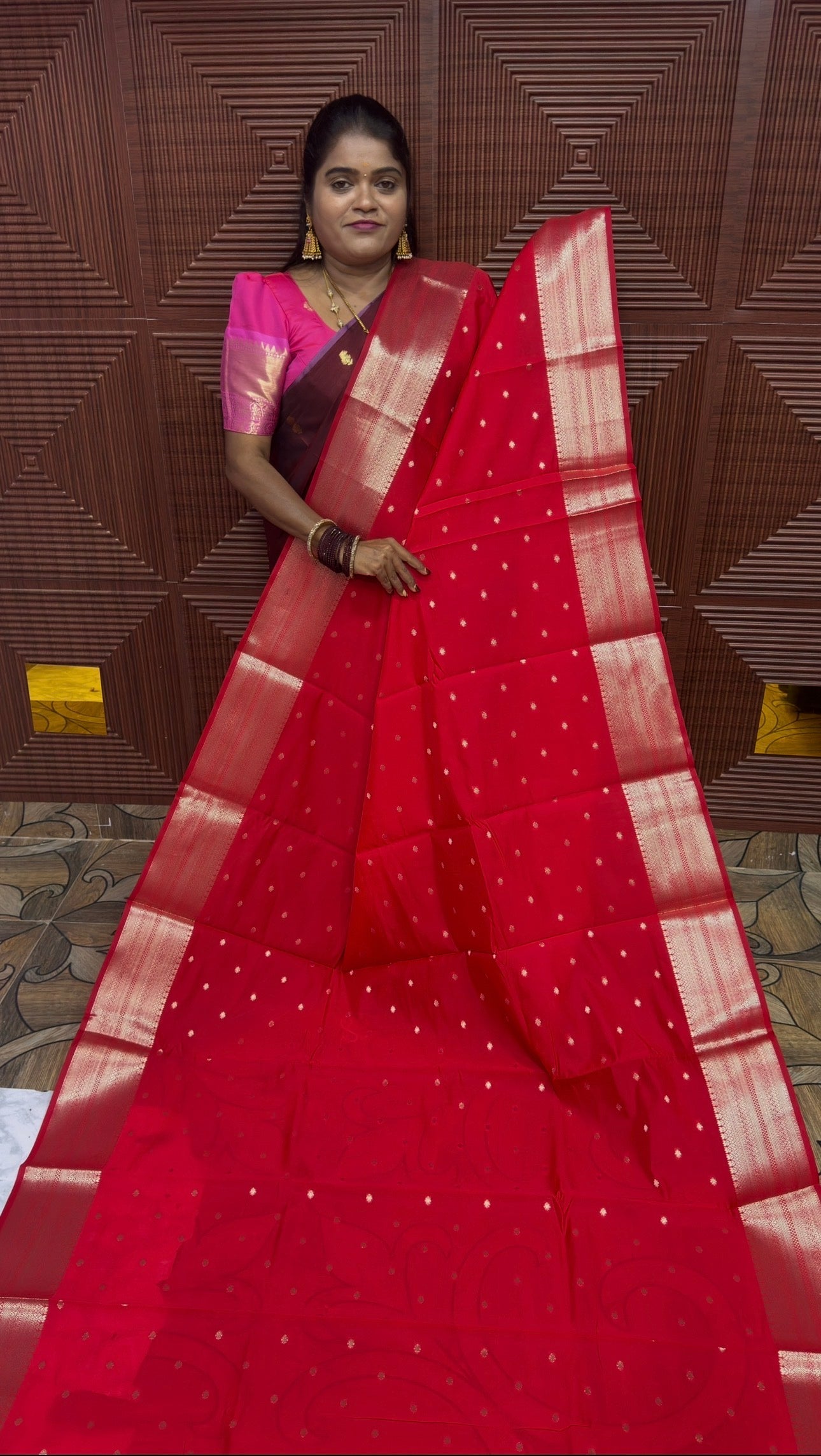 BANARASI SOFT SILK SAREE (RED )