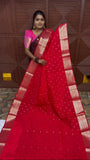 BANARASI SOFT SILK SAREE (RED )