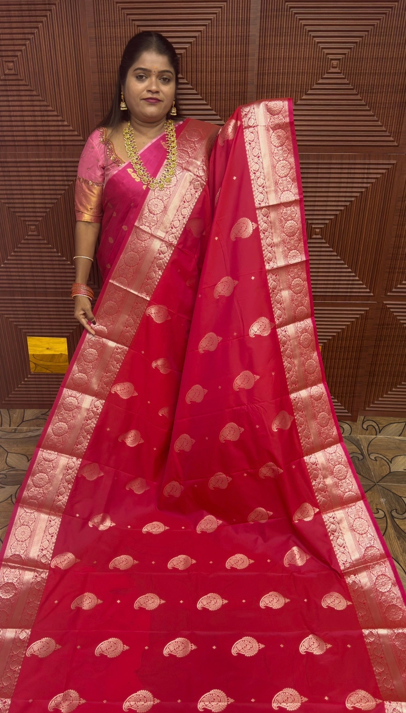 PREMIUM KANCHI SILK SAREE ( Fuchsia Pink)