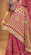MODEL SILK AJRAKH PRINT SAREE WITH MIRROR WORK