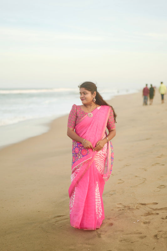 LINEN COTTON SAREE (P)