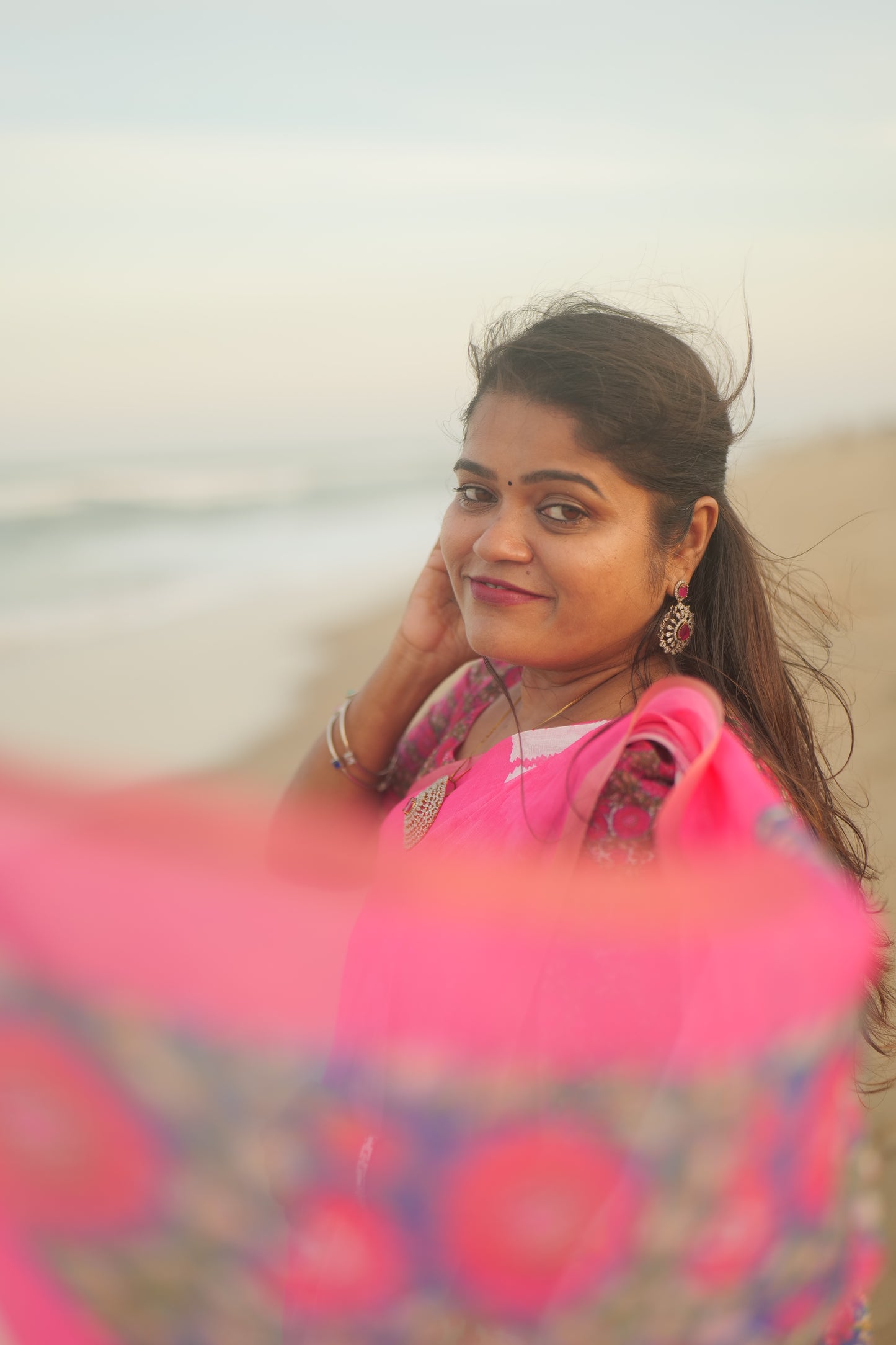 LINEN COTTON SAREE (P)