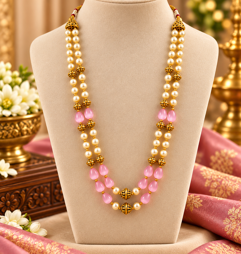 ✨ Pearl Pink Bead Necklace ✨