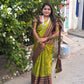 BANARASI SOFT SILK SAREE (GRASS GREEN )