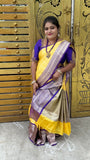 KATTAN SILK SAREE LEMON YELLOW WITH BROCADE BLOUSE 07