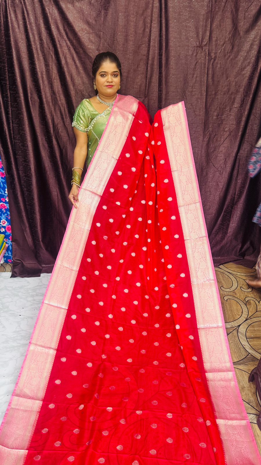 WARM SILK SAREES WITH CONTRAST BLOUSE