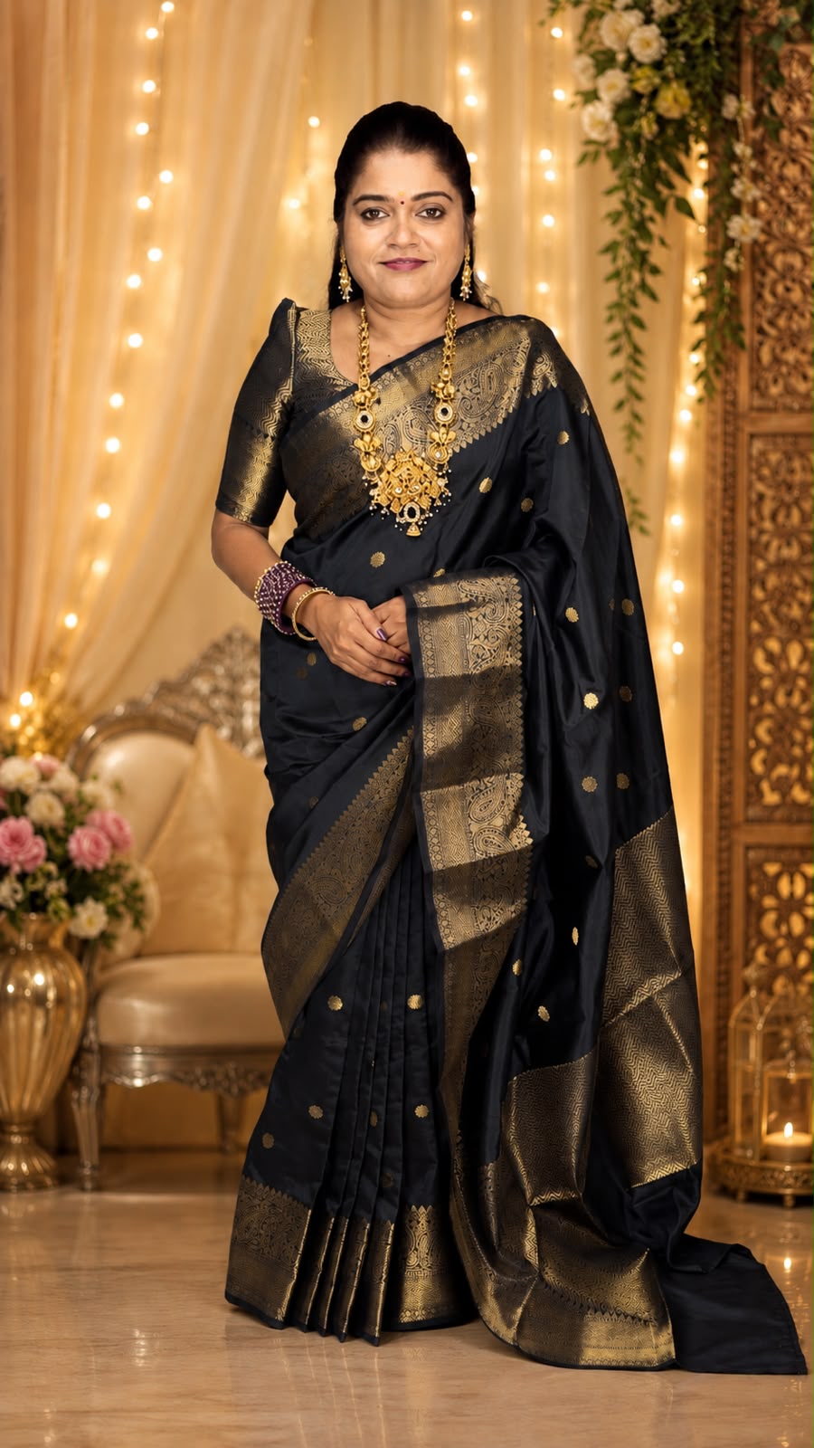 BANARASI SOFT SILK (black ) pre booking 2 weeks dispatch