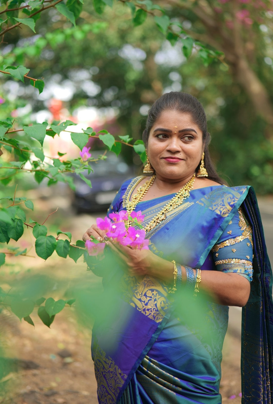 KANCHI SOFT SILK SAREE ( BLUE GREEN) ( 3 WEEKS pre booking)