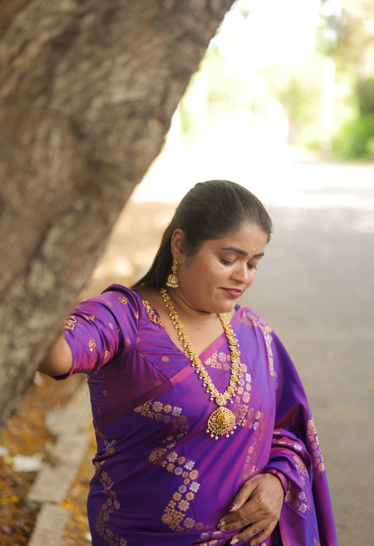 KANCHI SOFT SILK SAREE ( dark ) vo