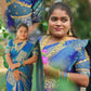KANCHI SOFT SILK SAREE ( BLUE GREEN) ( 3 WEEKS pre booking)