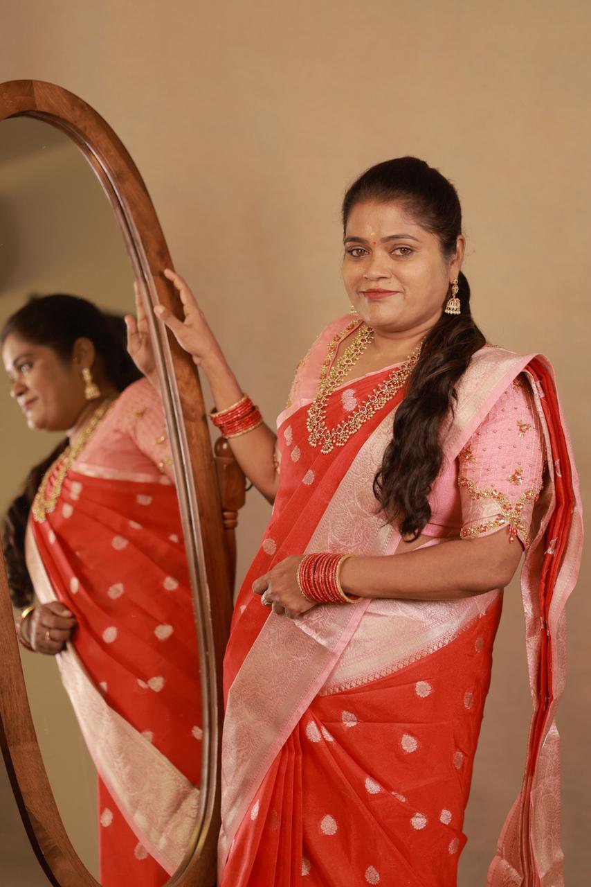 WARM SILK SAREES WITH CONTRAST BLOUSE