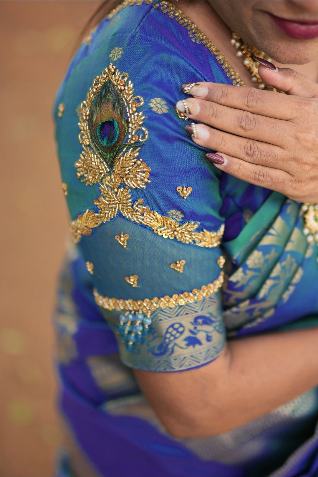 KANCHI SOFT SILK SAREE ( BLUE GREEN) ( 3 WEEKS pre booking)