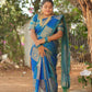 KANCHI SOFT SILK SAREE ( BLUE GREEN) ( 3 WEEKS pre booking)