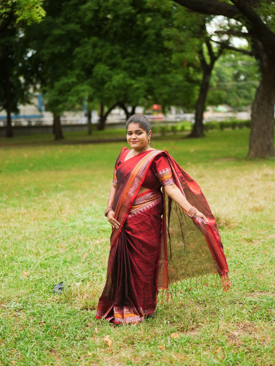 KHADI COTTON SAREE (copper)